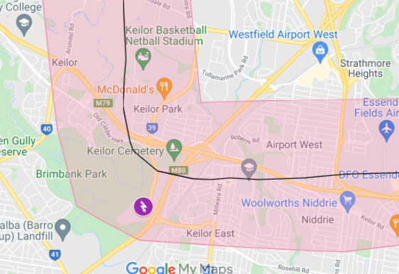 Nicola Lynas - Was the detention location in one of these suburbs of Keilor/Keilor East/ Airport West/Niddrie?